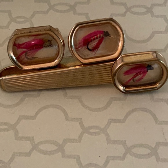 VINTAGE SWANK CUFFLINK AND TIE TACK - Picture 3 of 7